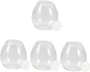 OSALADI 8 pcs Mini Glass Milk Cup Carafe Coffee Mug Latte Art Pitcher Coffee Garland Cup Dipping Bowls Cappuccino Pitcher Sauce Pitcher Glass Milk Pourer Concentrate Maple Sugar