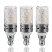 12W E14 E27 Led Candlestick Bulb AC85-265V Silver LED Corn Bulb Two-color Temperature Corn Lamp Equivalent to the Traditional 100 Watt 1400lm Led Chandelier B