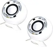 2X Mini Speaker Computer Music Speaker for Home Office Portable Sturdy Design White