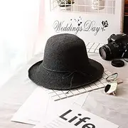 [AOOF] Folding Straw hat with Big Brim for Sun Protection in Summer Black