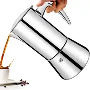 Thickened 304 Stainless Steel Moka Pot 4 Cup Stovetop Espresso Maker Italian