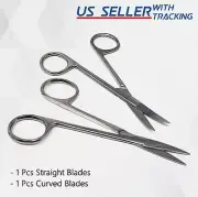 CURVED + STRAIGHT SMALL SCISSORS MULTIPURPOSE USE FOR MUSTACHE, THREAD, EYEBROWS