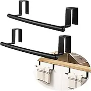 KES Over The Door Towel Rack, Over Cabinet Towel Bar Kitchen Bathroom Towel Holder Storage Dish Towel Holder, Over Cabinet Cupboard Door Towel Bar, Matte Black 2 Pack, KTH500S26-BK-P2