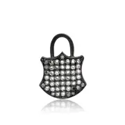 Padlock Shape designer Gift For her Pendant , 925 Silver With American Diamond