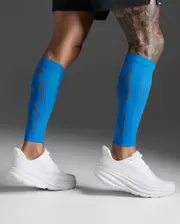 X Compression Calf Sleeves, 2XU, S, Vibrant Blue/Grey, Unisex