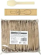 Strix Design SG-084 Bamboo Mini Spoons, 3.9 inches (100 mm), 50 Pieces, Natural, Disposable, Bamboo, Environmentally Friendly, Durable