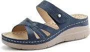 [Ortho+rest] Women Orthotic Slides Comfortable Orthopedic Sandals Walking Sandals with Arch Support