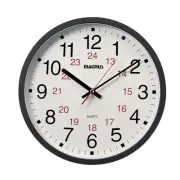 Dainolite 22502 Magnus 12" Diameter 24 Hour Wall Clock - Black