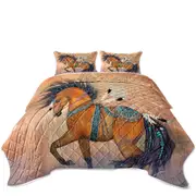 Native American Horse Art Native Treasure Coverlet