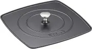 Staub Cast Iron 10.3-inch Square Grill Press - Matte Black (Fits 12-inch Grill Pan), Made in France