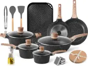 Pots and Pans Set, Nonstick Kitchen Cookware Sets, Granite Pots and Pans, Cookin