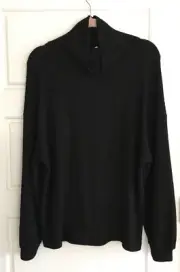 Sanctuary Woman’s XXL Black Waffle Weave Turtle Neck Long Sleeve Sweater Top NWT