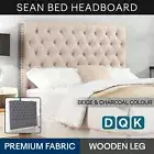 Sean Bed Frame Double Queen King Bed Head Headboard Bedhead Base Fabric Linen