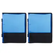 2x Marbig 2 O-Ring Zipper Binder w/ Storage A4 File Document Organiser 25mm Blue