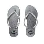 【HAVAIANAS 哈瓦仕】HAVAIANAS SLIM GLOSS拖鞋 女鞋 灰色 夾腳拖 人字拖 拖鞋 4145617-0090W