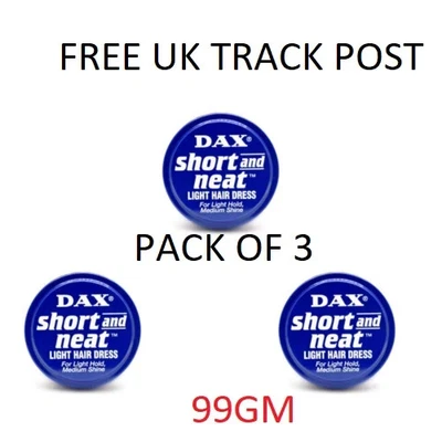 3 X DAX WAX BLUE SHORT AND NEAT LIGHT HAIR DRESS 99gm- FAST UK TRACK DELIVERY!!!
