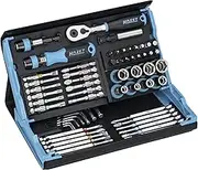 HAZET Bit Set 2200SC-32, 59 Pieces, Drive: Hexagonal 6.3 (1/4 Inch), Many Tools in the Smallest Space for Best Overview, Folding Tool Set Made in Germany