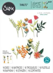 New Retired Sizzix Thinlits Boho Bouquet 16pc #666109 Retail $24.99 Lisa Jones