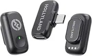 Hollyland Lark A1 Mini Duo - Wireless Mini Microphone for iPhone 15/16 & Android (2TX + USB-C RX), Magnetic Mic for YouTube, TikTok, Podcast, Vlogging (Black, No Charging Case)
