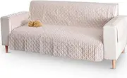 Reversible Quilted Waterproof Sofa Cover for Pets Kids Dogs – Non Slip Couch Slipcover with Elastic Straps, Washable Furniture Protector for 3 Cushion Couch, Water Repellent Pet Sofa Mat