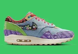 Concepts x Nike Air Max 1 淺藍紫白腰果花拼色牛仔 運動百搭慢【ADIDAS x NIKE】