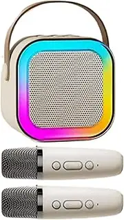 Small Karaoke Machine for Kids - Small Karaoke Machine for Kids Adults - Portable Wireless Karaoke Speaker with 2 Wireless Microphones for Birthday Parties, Home, Outdoor