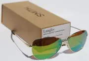 SMITH OPTICS Langley POLARIZED Sunglasses Gold/Green Mirror Aviator NEW $209