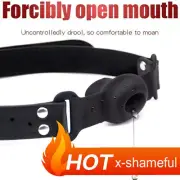 Unisex Hollow Gag Adjustable Size Silicone Slave Mouth Plug Couples Flirt