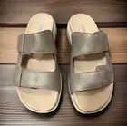 Romika BORNEO 02 Damen Pantoletten in Stone/White W/Velco Straps Leather Suede