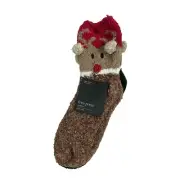 Free Press Legwear Cozy Sock With Reindeer Design One Size Polyester & Spandex