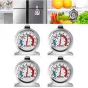 4Pack Refrigerator Freezer Thermometer Large Dial Thermometer with Red Indicator