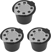 Refillable Coffee Capsule Cup Set with Spoon Brush for Machines - 3 Pack Stainless Steel Reusable Pods for Coffee Enthusiasts (3 Chrome + Spoon Brushes in Color Box)
