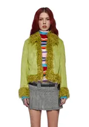 [dELiA*s by Dolls Kill] Clover Real Intentions Vegan Suede Jacket