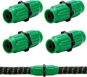 4 Sets Expandable Garden Hose Repair Kit - Universal Dual-Channel Hose Female Ma
