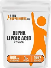 BulkSupplements.com Alpha Lipoic Acid Powder - ALA Supplement, Alpha Lipoic Acid 600mg - ALA Powder, Gluten Free - 600mg of Alpha-Lipoic Acid per Serving, 5kg (11 lbs)