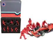 2023 Formula One F1 Pit Crew 7 Figurine Set Team Red for 1/43 Scale Models