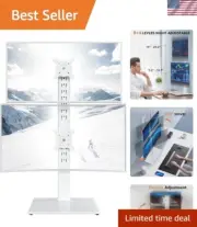 Dual Monitor Stand Plastic Metal 13-34 Inch Adjustable Swivel Tilt Ergonamic