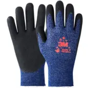 (4 Pairs) 3M Safe Handlers 525 Winter Latex Micro Palm Coating Gloves - Large