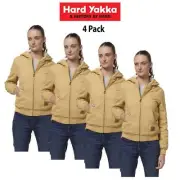 Hard Yakka Womens 4 Pack Bomber Stylish Comfy Zip Pocket Fleece Jacket Y08422