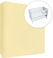 Jersey 100% Cotton Fitted Sheet Suitable for Baby Cot 100 x 50 cm (Yellow)