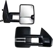 Towing Mirrors Compatible with Ford 2004 2005 2006 2007 2008 2009 2010 2011 2012 2013 14 F150 with Power Heated LED Signal and Puddle Light Trailer Tow Mirrors Pair set Pickup Truck