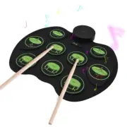Electronic Drum Set Digital Roll-Up Touch Practice Kit 9 Drum Pads 2 Foot Pedals