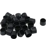 Antrader 24Pcs Round Shape PVC Rubber Covers Furniture Foot Table Chair Leg End Cap Cover Tip Protectors,5/8 Inches, Black