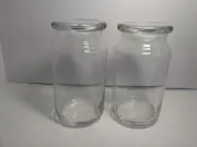 34oz Empty Flat Topped Glass Candle Jars Lot of 2
