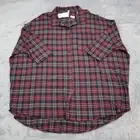 Primi Shirt Womens L Multicolor Plaid Button Up Short Sleeve Collared Top