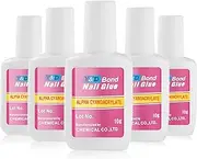 5 Pieces Nail Glue Quick Nail Tip Glue Extra-Strong Nail Glue False Nail Adhesive Quick Dry Super Strong Nail Tip (5PCS Nail Glue)