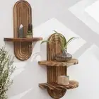Decorative Double Tiers Wall Shelf Vintage Storage Rack for Kitchen Laundry Room