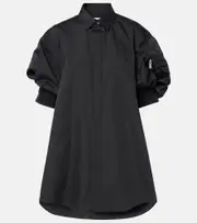 [Sacai] Sacai Poplin and technical twill shirt dress AU 12 black