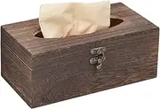 Tissue Box Cover Rectangle 8.66x4.53x3.54 Natrual Decorative Wooden Multifunctional Tissue Box Holder Cover for Bathroom Tabletop, Rectangle, Rectangular