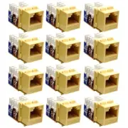 12Pcs Cat5E RJ45 Ethernet LAN Network Keystone Jack 110 Punch Down Snap-in Ivory